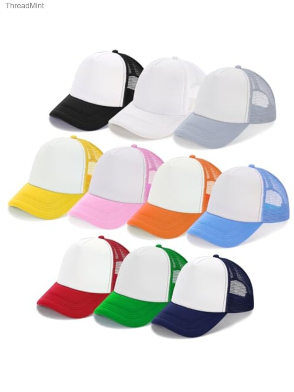 Ultrafun 10 Pack Blank Trucker Hat Mesh Sublimation Baseball Cap Adjustable